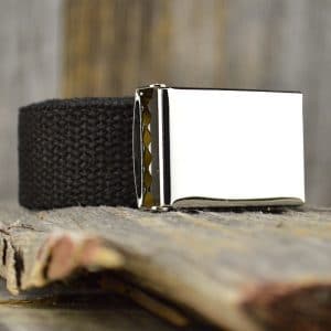 Black colored hemp webbing belt with a non engraved buckle