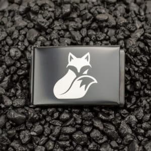 military belt buckle with fox design