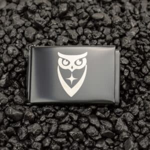 military belt buckle with owl design
