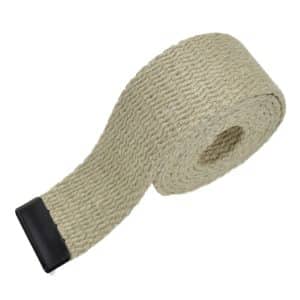 natural-colored (beige) hemp webbing with black-finished metal tip