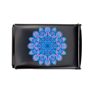 Boucle de ceinture - mandala bleu et rose pour les sangle de Caneve