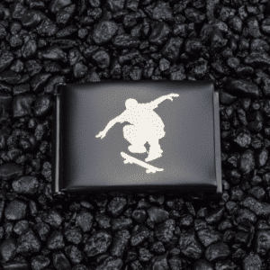 LIQUIDATION - Black military belt buckle for 1.5" webbing - laser engraved : Skateboarding