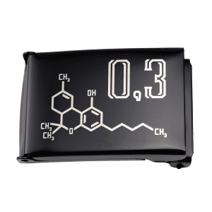 Black military belt buckle for 1.25" webbing - laser engraved : Molecule