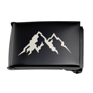 Boucle de ceinture militaire noire pour sangle 1,25po - gravée au laser : montagne