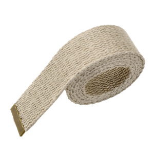 Sangle de ceinture naturelle en chanvre avec embout laiton antique 1.25 po